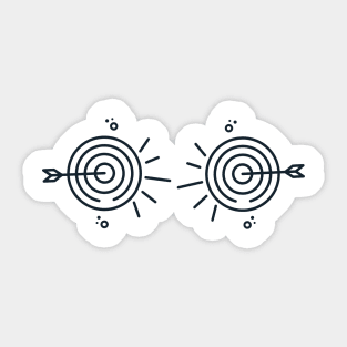 Black target archery design Sticker